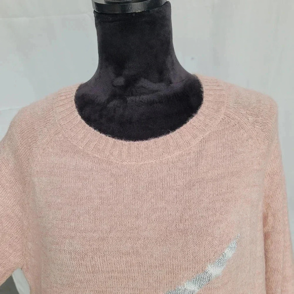 NWT Lauren Conrad Size XL Pink Narwal Dolphin Fuzz Graphic Tunic Sweater Stretch - Picture 7 of 13